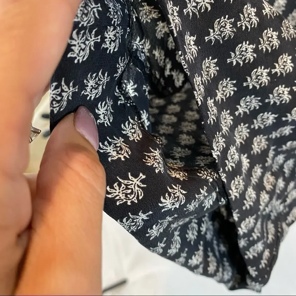 Madwell‎ Tree Print Black and Ivory Silk Pants 2